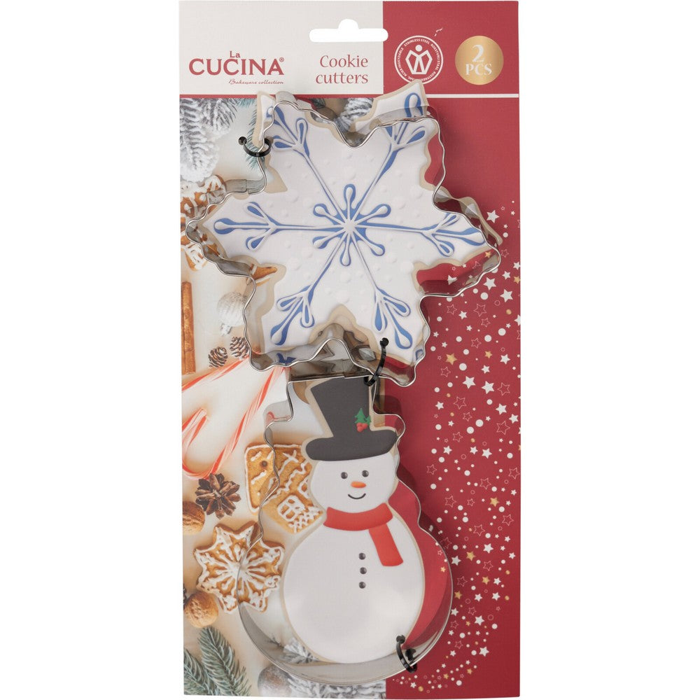 Koopman Cookie Cutter Set 2 pcs Assorted – Christmas Holiday Baking, Festive Seasonal Kitchen Tools, Xmas Cookie Molds, Holiday Baking Fun, Kids & Family Activity