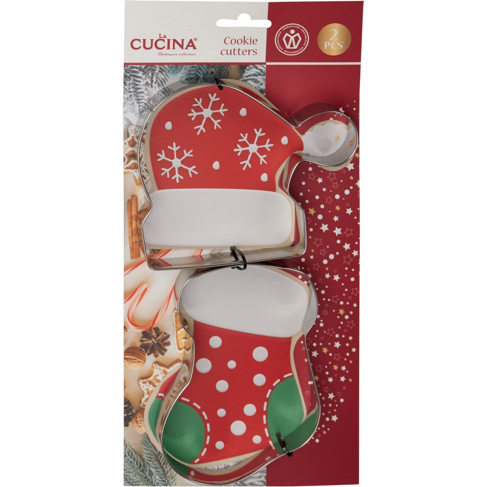 Koopman Cookie Cutter Set 2 pcs Assorted – Christmas Holiday Baking, Festive Seasonal Kitchen Tools, Xmas Cookie Molds, Holiday Baking Fun, Kids & Family Activity
