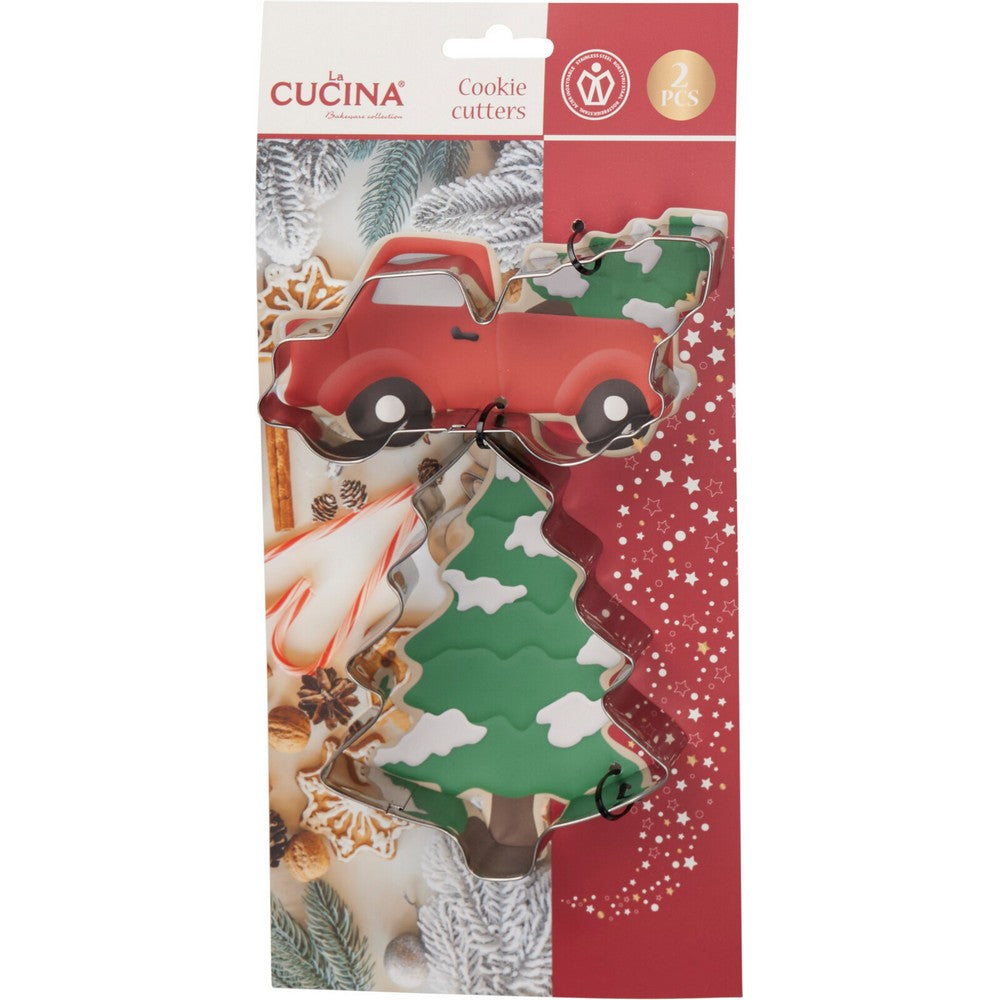 Koopman Cookie Cutter Set 2 pcs Assorted – Christmas Holiday Baking, Festive Seasonal Kitchen Tools, Xmas Cookie Molds, Holiday Baking Fun, Kids & Family Activity
