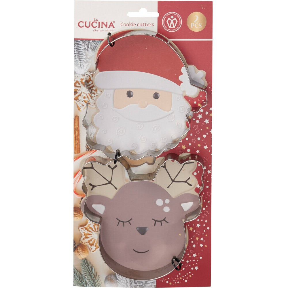 Koopman Cookie Cutter Set 2 pcs Assorted – Christmas Holiday Baking, Festive Seasonal Kitchen Tools, Xmas Cookie Molds, Holiday Baking Fun, Kids & Family Activity