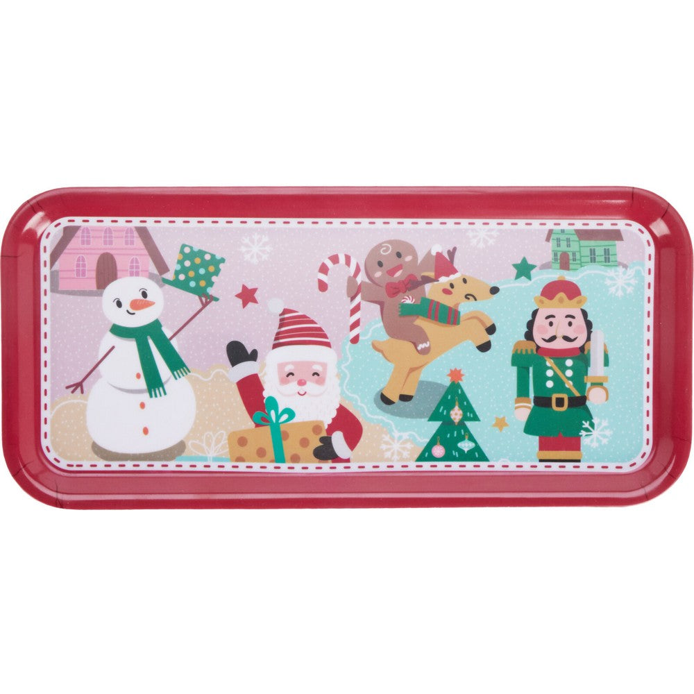 Koopman Melamine Serving Tray – Christmas Holiday Tableware, Festive Seasonal Platter, Xmas Party Serving Dish, Durable Kitchen & Dining Decor, Holiday Entertaining