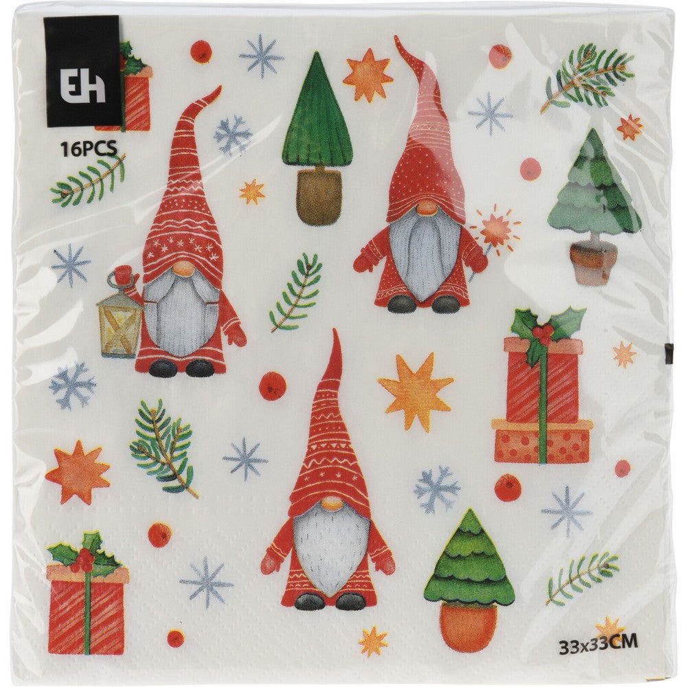 Homesmiths Napkins 33X33Cm 16Pcs Asstd 602500510