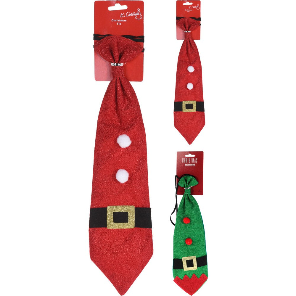 Koopman Christmas Tie – 39cm Assorted Holiday Accessory, Seasonal Festive Decoration for Xmas Outfits, Parties & Celebrations