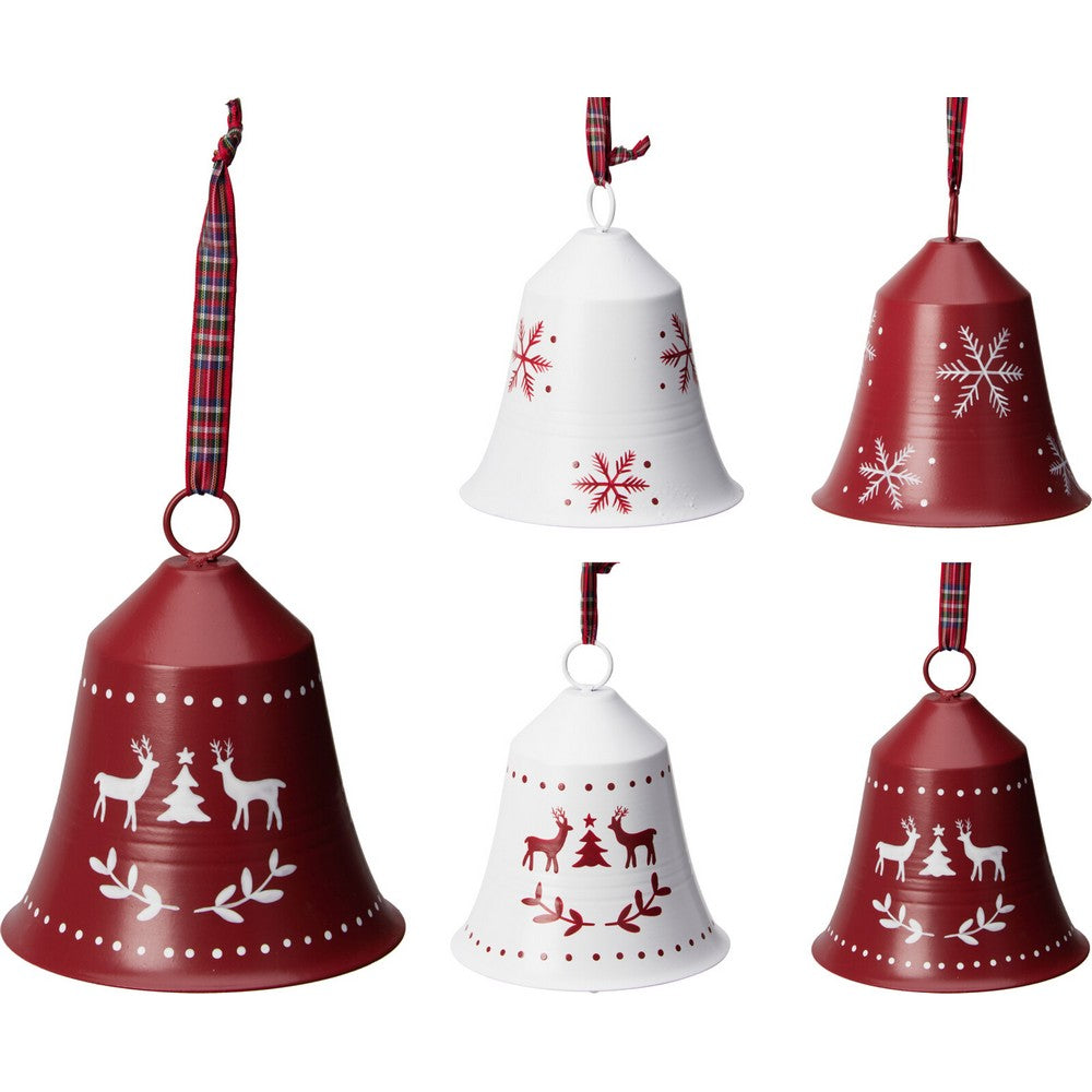 Koopman Hanging Decoration Bell – 12x15cm Assorted Christmas Ornament, Seasonal Holiday Decor, Festive Hanging Bell for Tree, Home & Party Decoration
