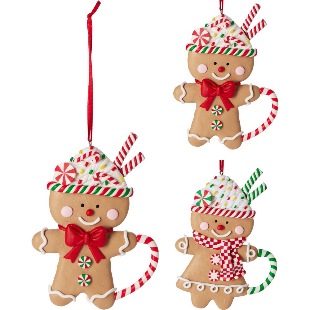 Koopman Hanging Gingerbread Decoration – Assorted Christmas Ornament, Holiday Seasonal Decor for Tree, Home & Festive Tabletop Display