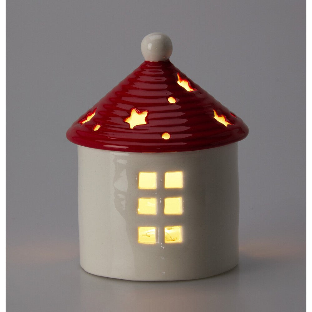 Koopman House with Red Roof – 13cm Christmas Figurine, Festive Holiday Village Decoration, Seasonal Home & Tabletop Xmas Décor