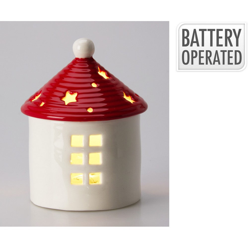 Koopman House with Red Roof – 13cm Christmas Figurine, Festive Holiday Village Decoration, Seasonal Home & Tabletop Xmas Décor