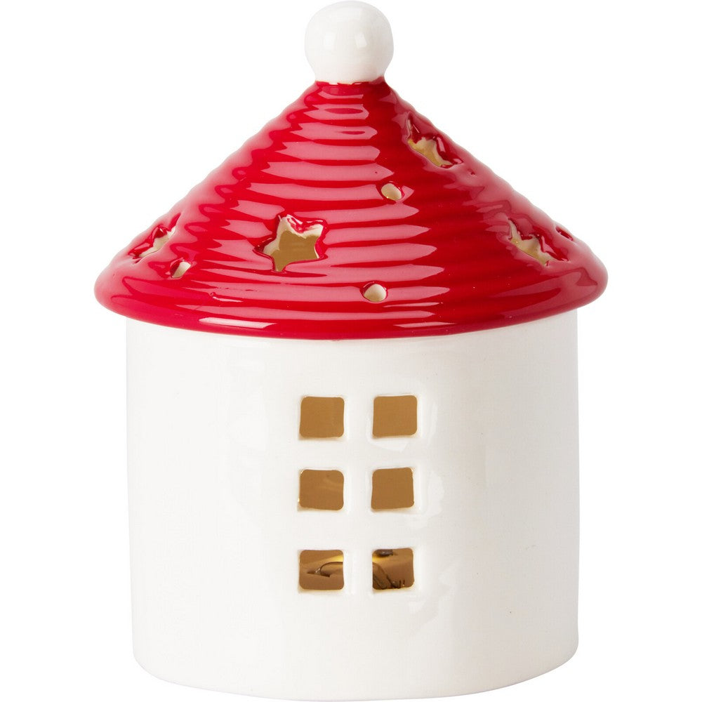 Koopman House with Red Roof – 13cm Christmas Figurine, Festive Holiday Village Decoration, Seasonal Home & Tabletop Xmas Décor