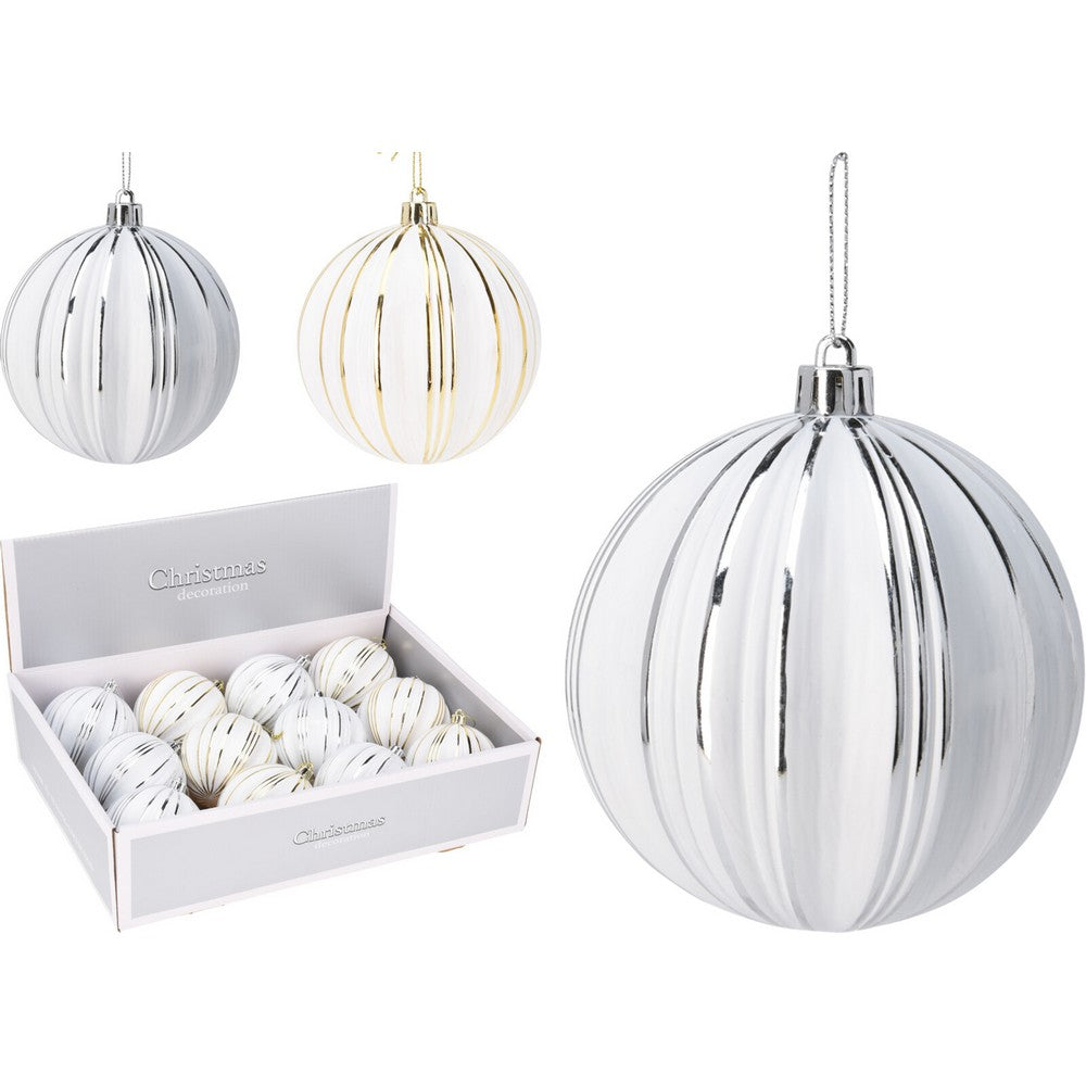 Koopman Christmas Ball – 10cm Xmas Ornament with Golden Rim, Holiday Seasonal Decoration for Tree, Home, Party & Festive Display