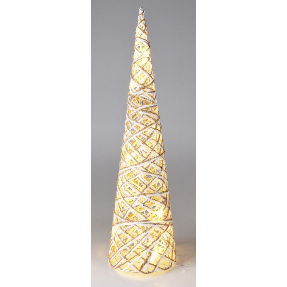 Koopman LED Cone Decoration – 60cm Grey Christmas Ornament, Holiday Seasonal Decor for Home, Tabletop, Garden & Festive Xmas Display