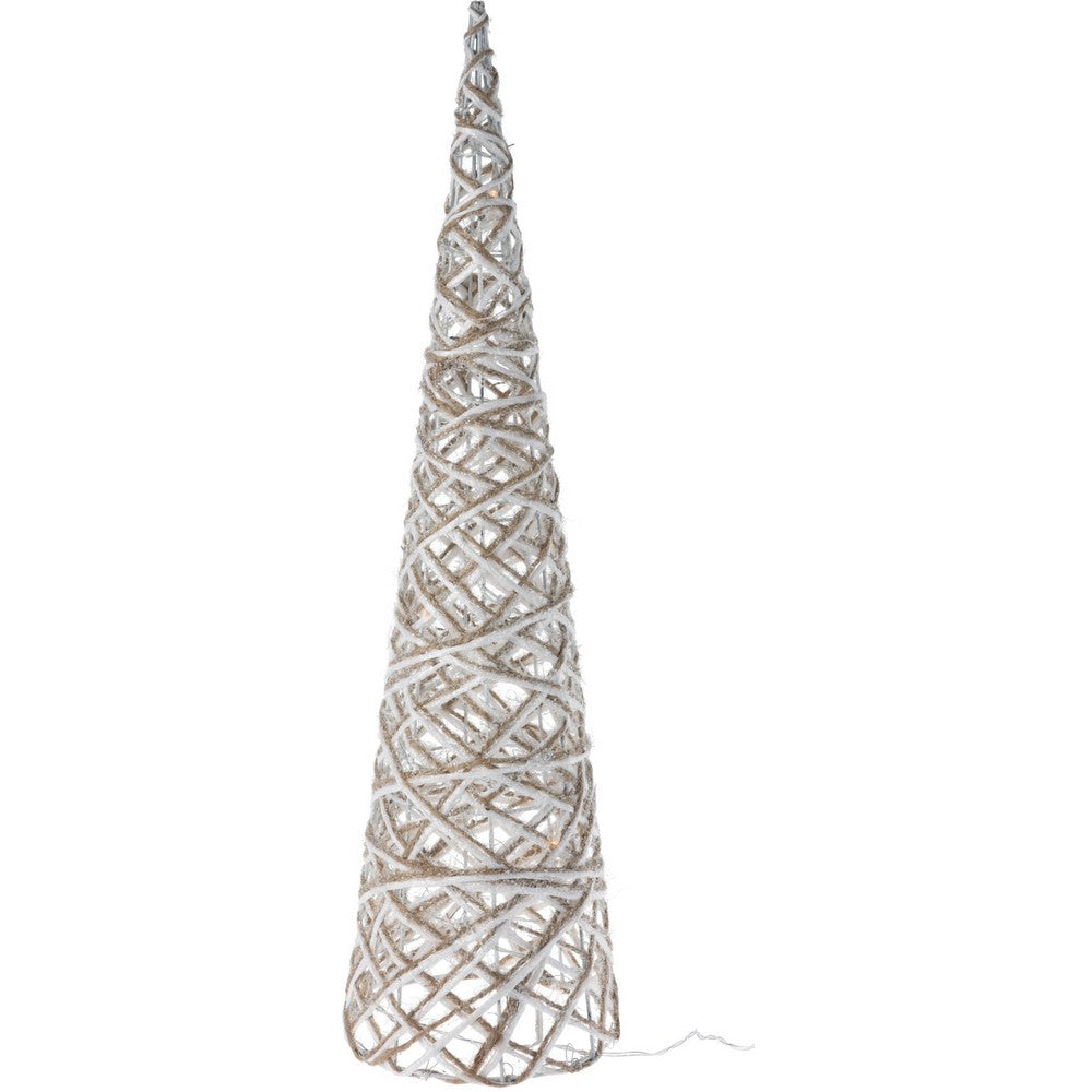 Koopman LED Cone Decoration – 60cm Grey Christmas Ornament, Holiday Seasonal Decor for Home, Tabletop, Garden & Festive Xmas Display