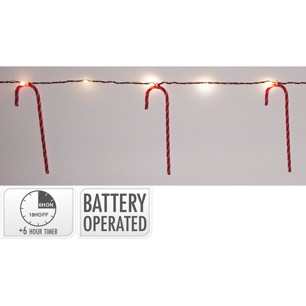 Koopman Candy Cane Deco LED String – Christmas Holiday Lights, Festive Seasonal Decor, Xmas Indoor & Outdoor Lighting, Holiday Party Decoration, Decorative LED String Lights