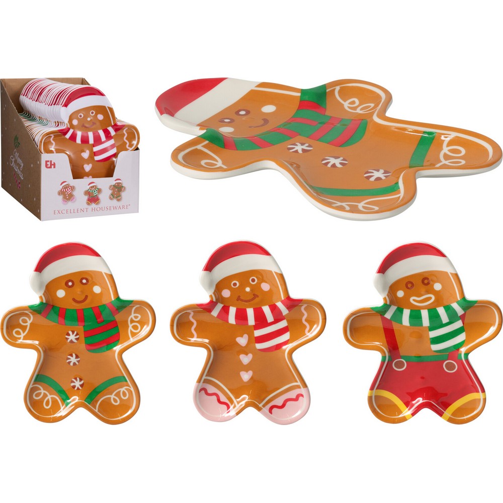 Koopman Melamine Plate 20.5 x 16.4 x 2.3 cm Assorted – Christmas Holiday Tableware, Festive Seasonal Dining Plate, Xmas Kitchen Decor, Holiday Entertaining Essentials