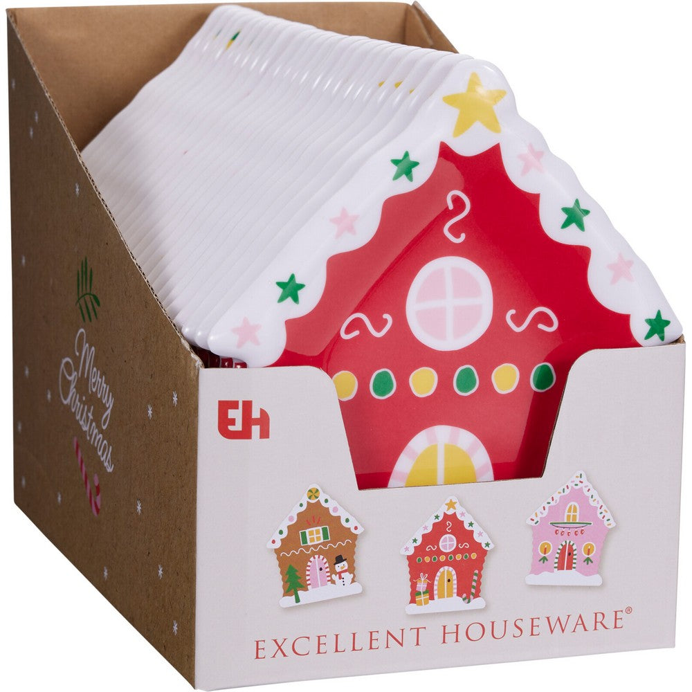 Koopman Melamine Plate 19.8 x 16.0 x 2.1 cm Assorted – Christmas Holiday Tableware, Festive Seasonal Dining Plate, Xmas Kitchen & Party Decor, Holiday Entertaining Essentials