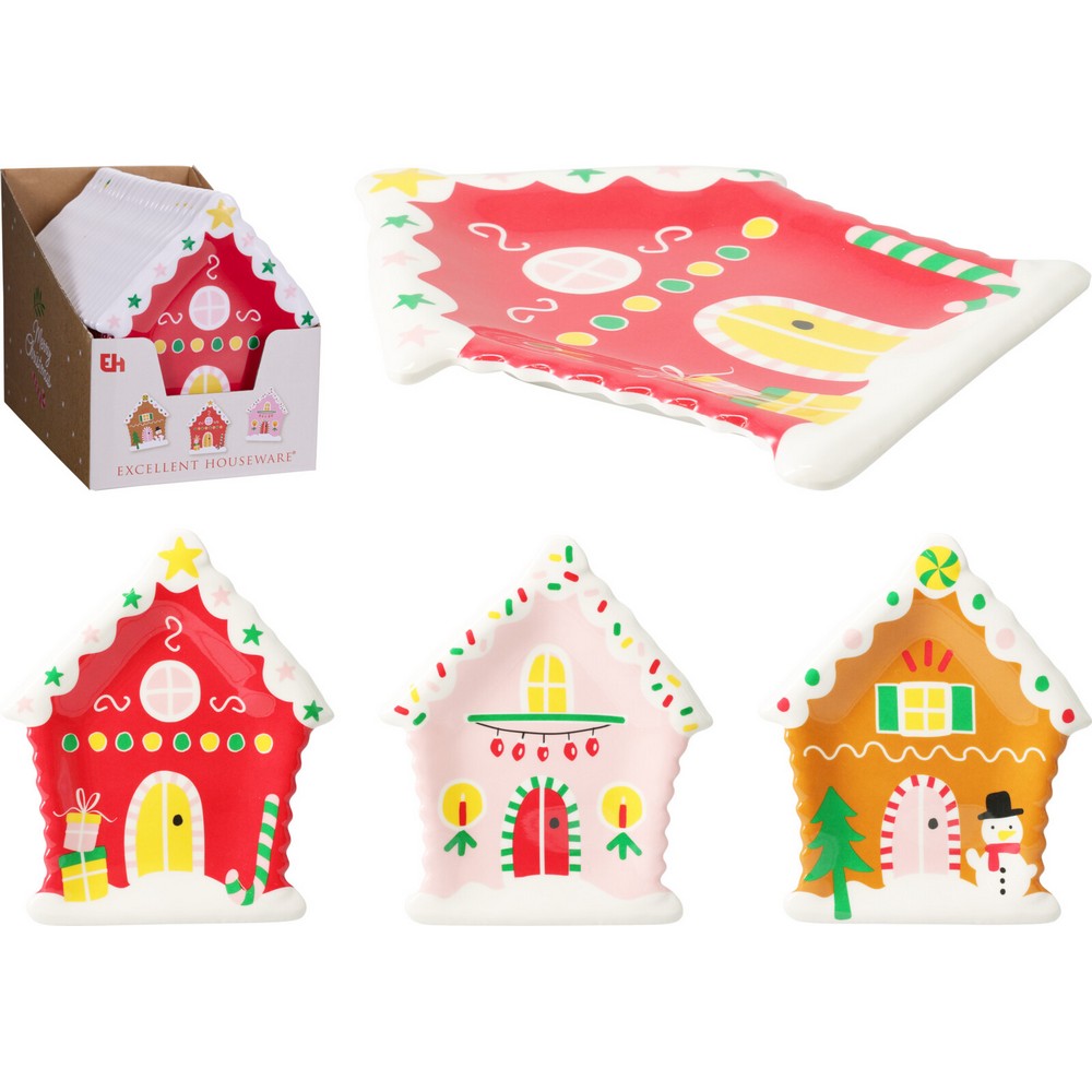 Koopman Melamine Plate 19.8 x 16.0 x 2.1 cm Assorted – Christmas Holiday Tableware, Festive Seasonal Dining Plate, Xmas Kitchen & Party Decor, Holiday Entertaining Essentials