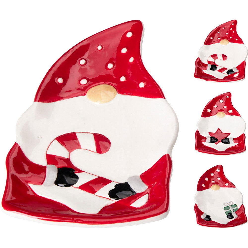 Koopman Dolomite Plate Set 3 pcs – Christmas Xmas Design, Holiday Seasonal Tableware, Festive Dining Plates, Xmas Kitchen & Party Decor, Assorted Colors