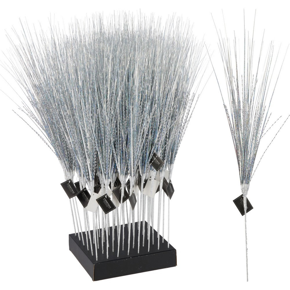 Koopman Branches 80 cm Silver Iridescent – Christmas Holiday Decoration, Festive Seasonal Garland, Xmas Tree & Wreath Accessory, Indoor & Outdoor Decor, Holiday Craft Accent