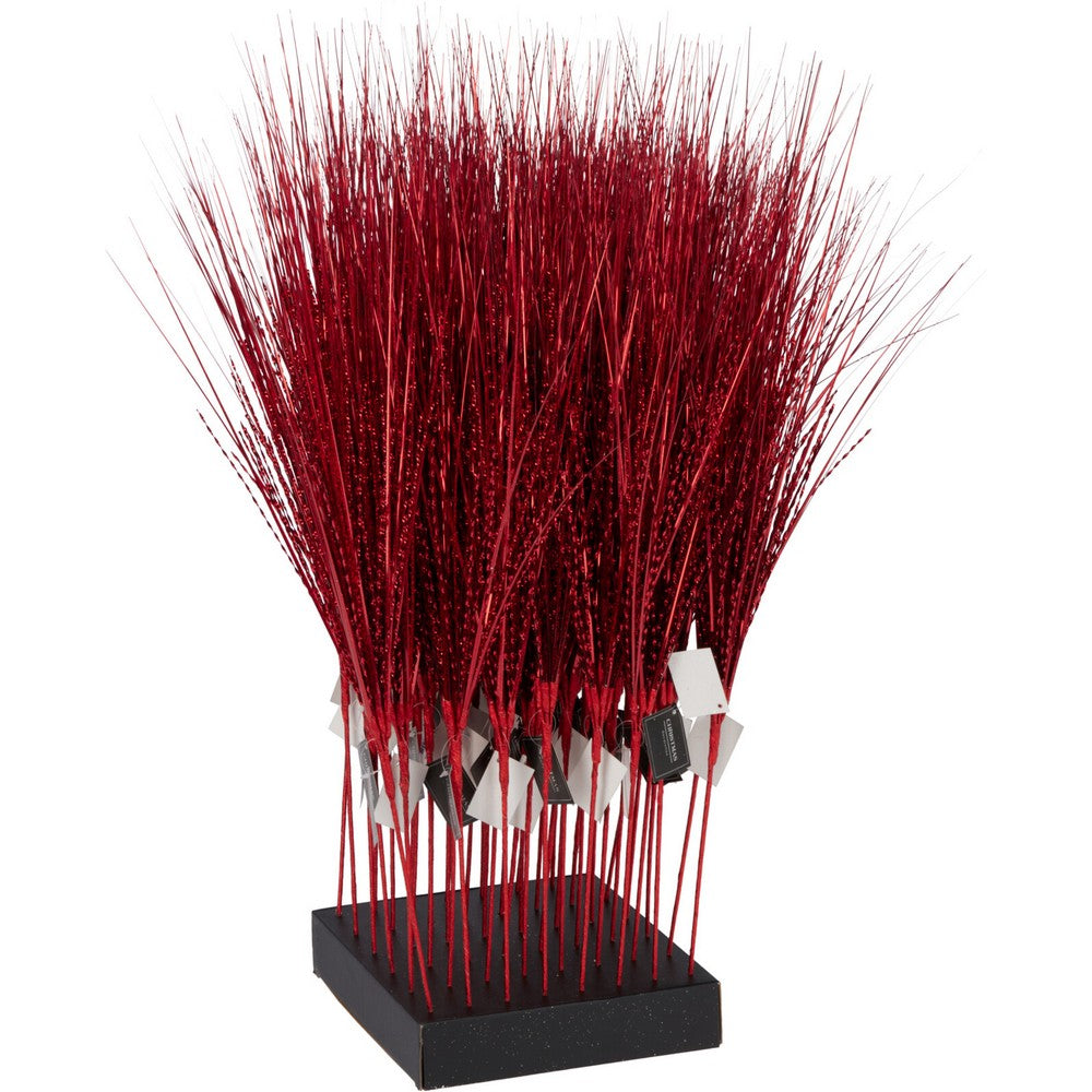 Koopman Branches 80 cm Red Iridescent – Christmas Holiday Decoration, Festive Seasonal Garland, Xmas Tree & Wreath Accessory, Indoor & Outdoor Decor, Holiday Craft Accent