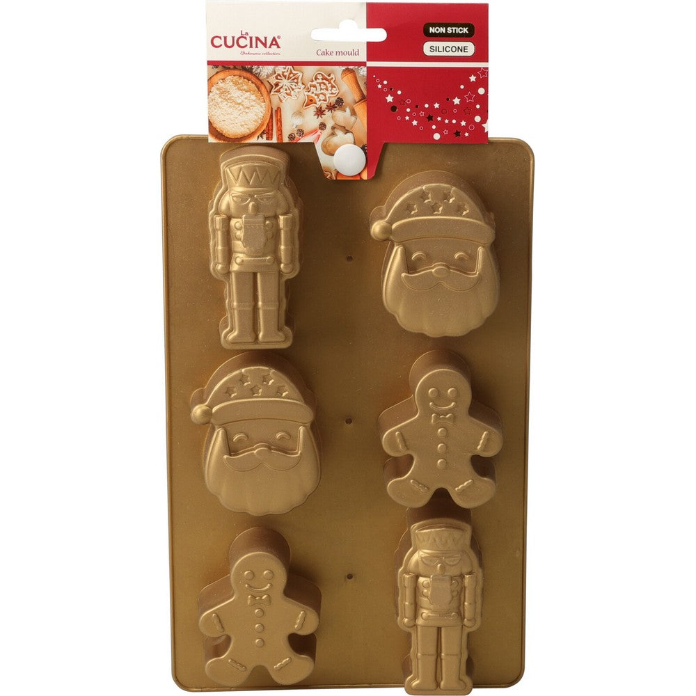 Koopman Silicone Cake Form – Christmas Holiday Baking, Festive Seasonal Cake Pan, Xmas Kitchen Tool, Non-Stick Dessert Mold, Assorted Colors, Holiday Baking Accessory