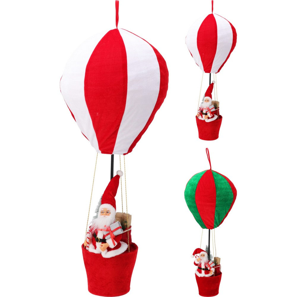 Koopman Balloon with Santa – 2 Assorted Colors, Christmas Holiday Decoration, Festive Xmas Party Ornament for Home, Office & Seasonal Celebrations