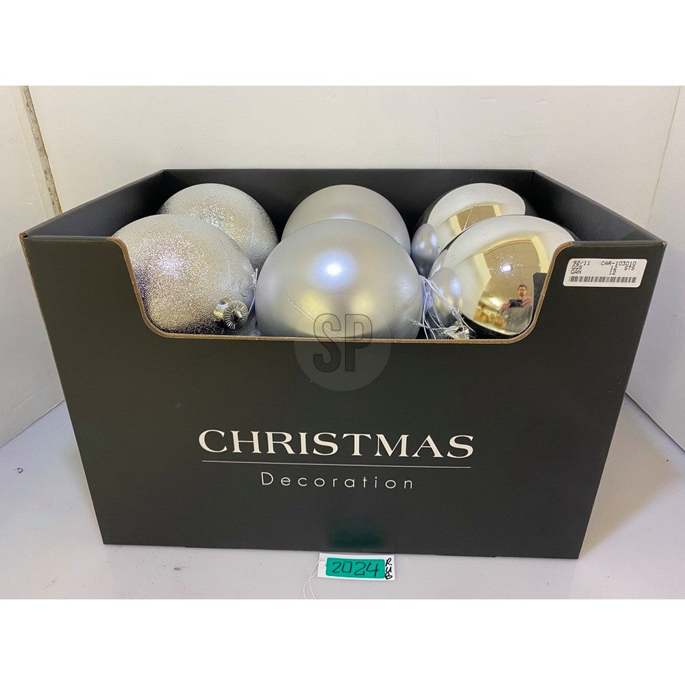 Koopman Christmas Ball – 140mm Silver Assorted Xmas Ornament, Holiday Seasonal Decoration for Tree, Home, Office, Party & Festive Display