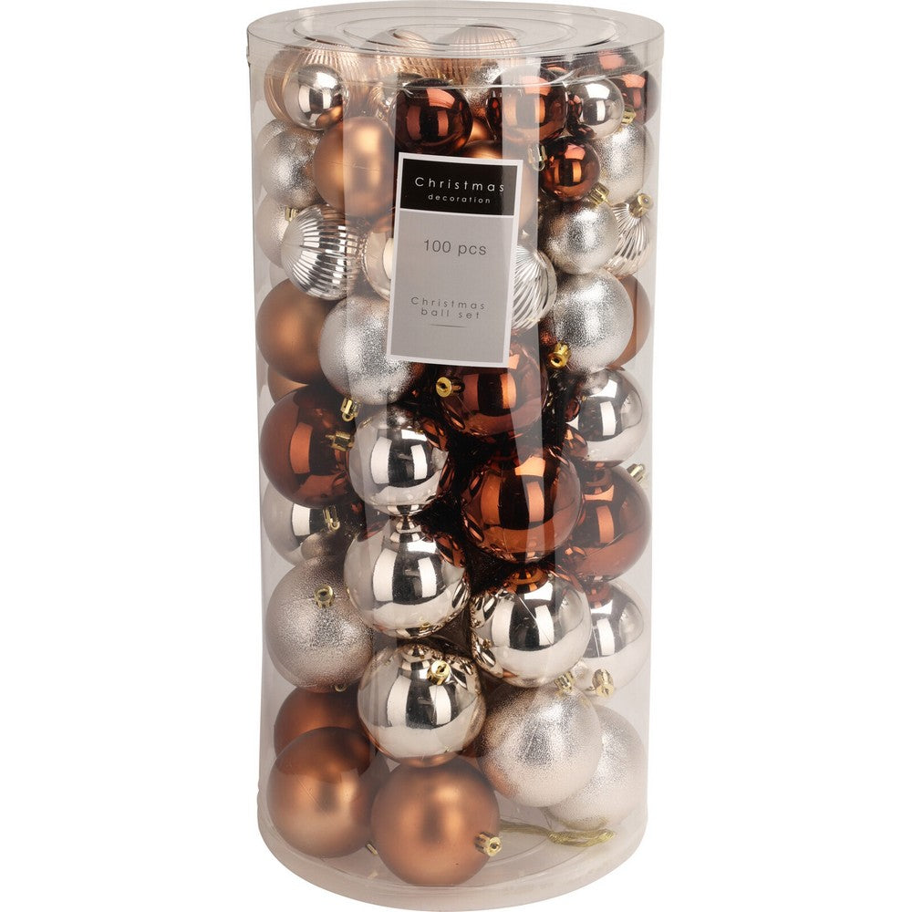 Koopman Christmas Balls Set – 100 Amber Xmas Ornaments, Holiday Seasonal Decoration for Tree, Home, Office, Party & Festive Display