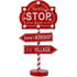 Koopman Stop Sign Santa with LED – 20x10x40cm Assorted Christmas Figurine, Holiday Seasonal Decoration, Festive Home & Tabletop Xmas Decor, 1 Piece