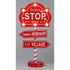 Koopman Stop Sign Santa with LED – 20x10x40cm Assorted Christmas Figurine, Holiday Seasonal Decoration, Festive Home & Tabletop Xmas Decor, 1 Piece