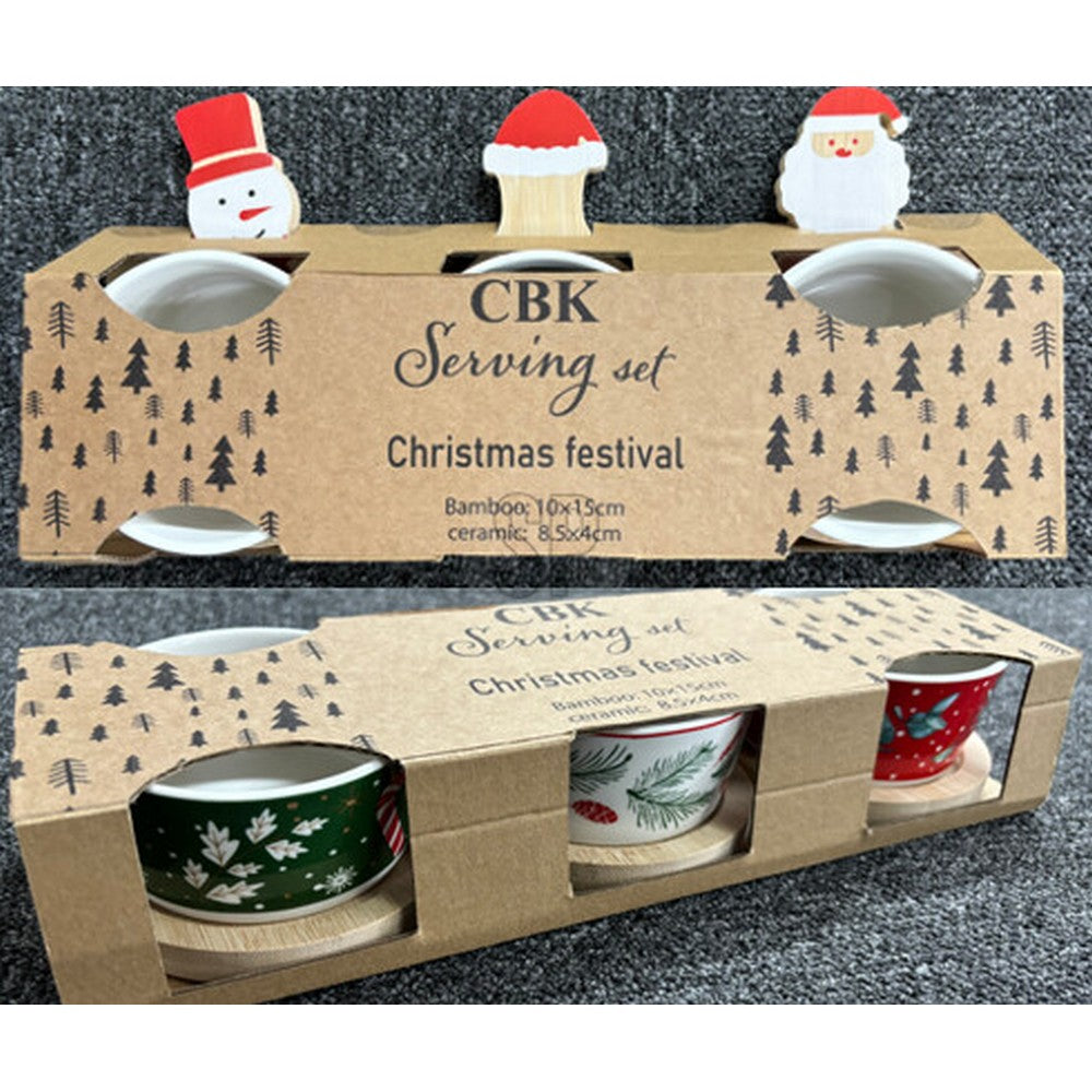 Koopman 6-Piece Christmas Serving Set – Holiday Tableware, Festive Seasonal Plates & Bowls, Xmas Kitchen & Dining Decor, Holiday Entertaining Essentials
