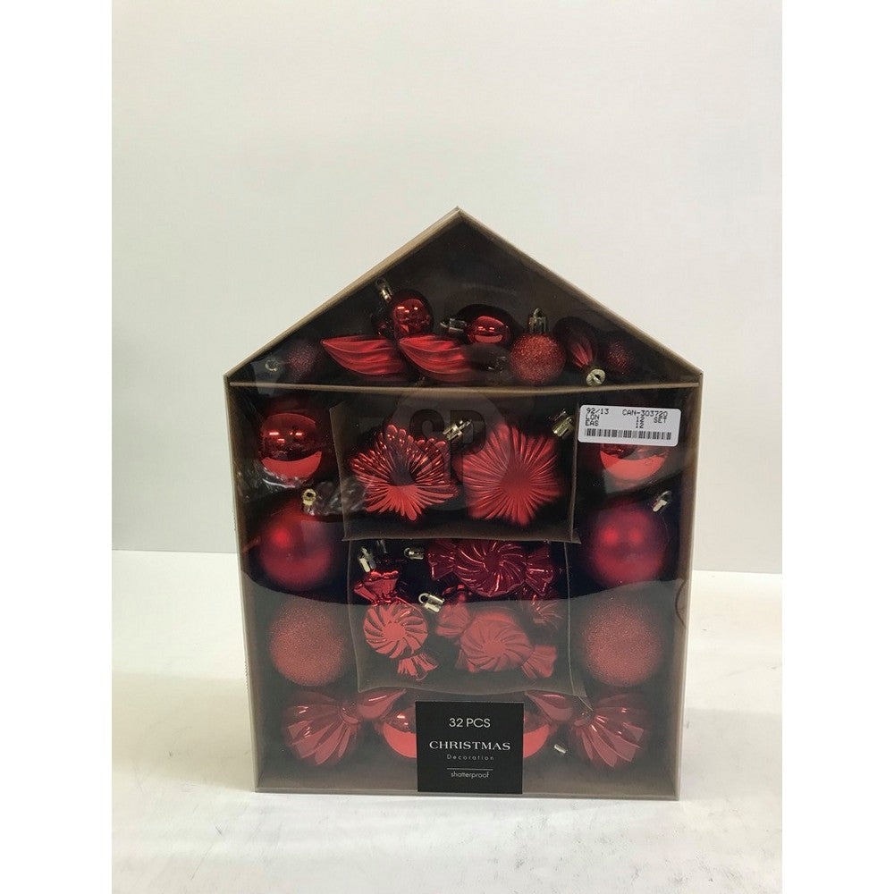 Koopman Christmas Ball, Xmas Ornaments, Holiday Seasonal Decoration for Tree, Home, Office, Party & Festive Display - Set of 32, Red