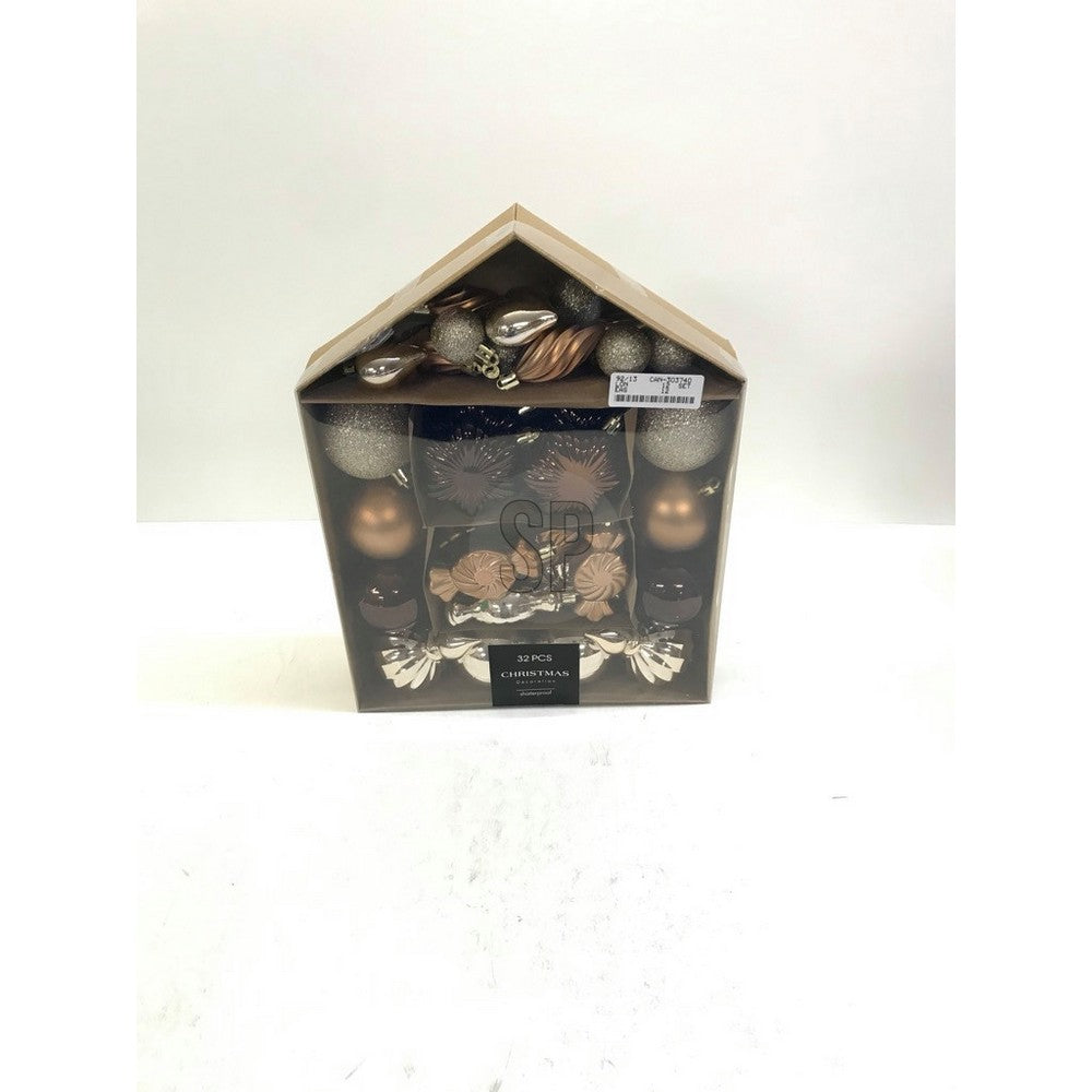 Koopman Christmas Ball, Xmas Ornaments, Holiday Seasonal Decoration for Tree, Home, Office, Party & Festive Display - Set of 32, Amber