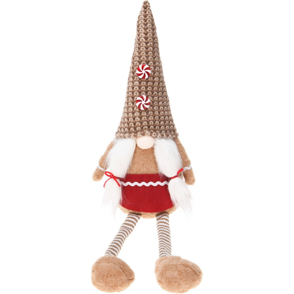 Koopman Gnome Gingerbread Sitting Decoration – 57cm Assorted Christmas Holiday Figurine, Seasonal Festive Ornament for Home, Tabletop & Xmas Display