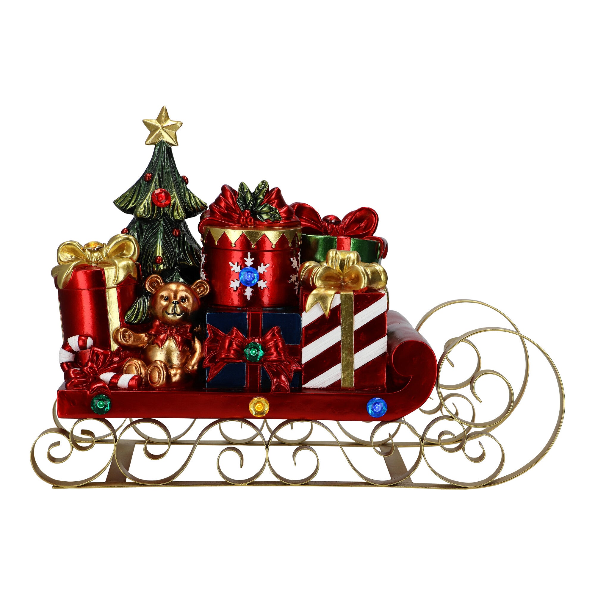 Homesmiths Decorated Sleigh Metal 48.5x253.5x37.5Cm