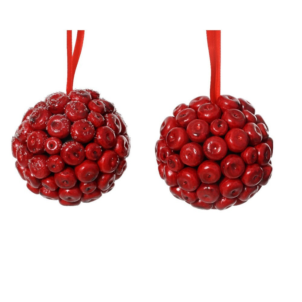 Kaemingk Ball – Foam Ice Effect, Red, 9cm Christmas Holiday Decoration, Festive Xmas Tree Ornament, Seasonal Home Décor Accent