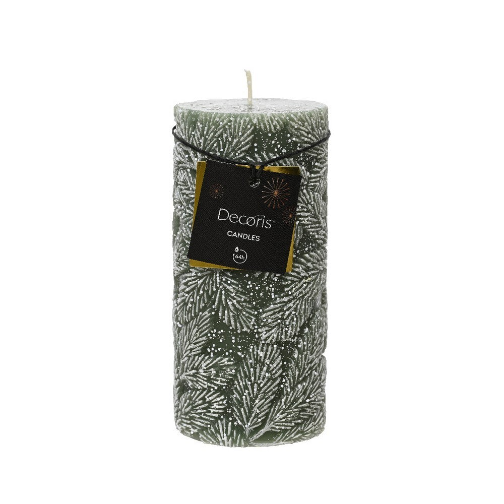 Kaemingk Pillar Candle – Paraffin, Rosemary Green, Christmas Holiday Décor, Festive Xmas Table or Home Accent, Seasonal Home Decoration
