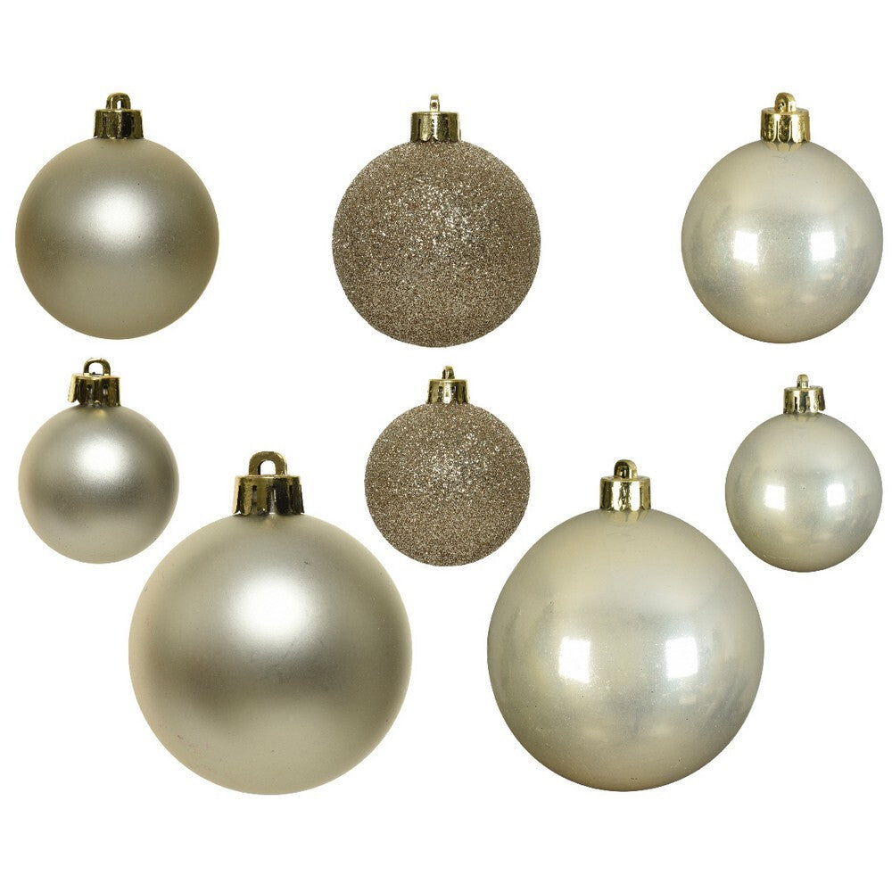 Kaemingk Xmas Baubles Set Pearl Polystyrene Shiny, Matt & Glitter Mix, Xmas Tree Decorations