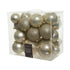 Kaemingk Xmas Baubles Set Pearl Polystyrene Shiny, Matt & Glitter Mix, Xmas Tree Decorations