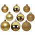 Kaemingk Xmas Baubles Set Gold Polystyrene Shiny, Matt & Glitter Mix, Xmas Tree Decorations