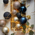 Kaemingk Xmas Baubles Set Gold Polystyrene Shiny, Matt & Glitter Mix, Xmas Tree Decorations