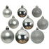 Kaemingk Xmas Baubles Set Silver Polystyrene Shiny, Matt & Glitter Mix, Xmas Tree Decorations