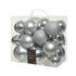 Kaemingk Xmas Baubles Set Silver Polystyrene Shiny, Matt & Glitter Mix, Xmas Tree Decorations