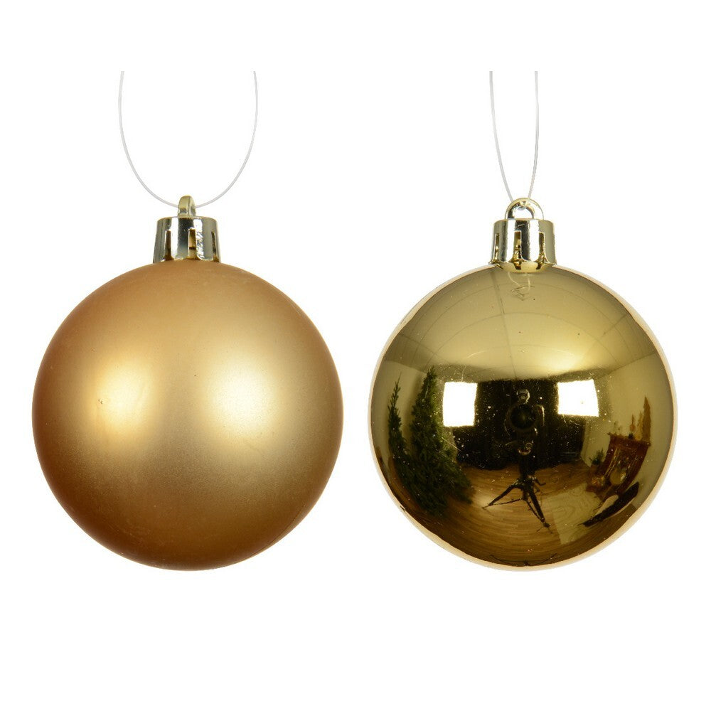 Kaemingk Luxe Gold Xmas Baubles Polystyrene Shiny & Matt Finish, Premium Xmas Tree & Festive Decorations Balls – 4 Piece Set (10cm)