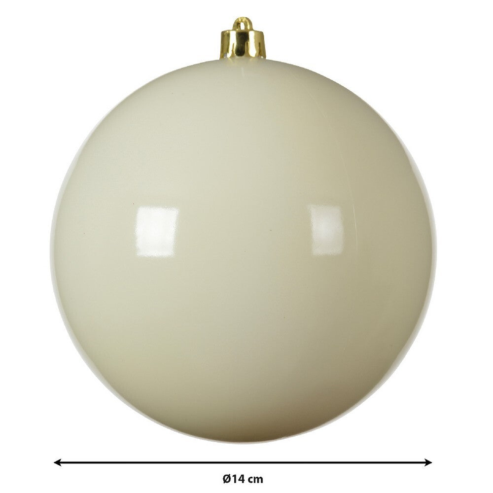 Kaemingk Wool White Xmas Bauble Polystyrene Shiny for Xmas Tree & Festive Decorations Balls  – 14cm
