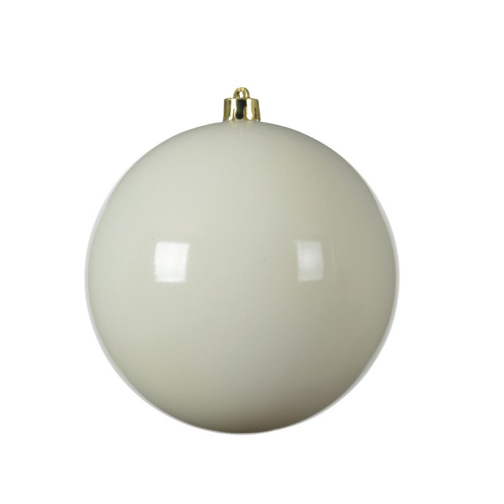 Kaemingk Wool White Xmas Bauble Polystyrene Shiny for Xmas Tree & Festive Decorations Balls  – 14cm