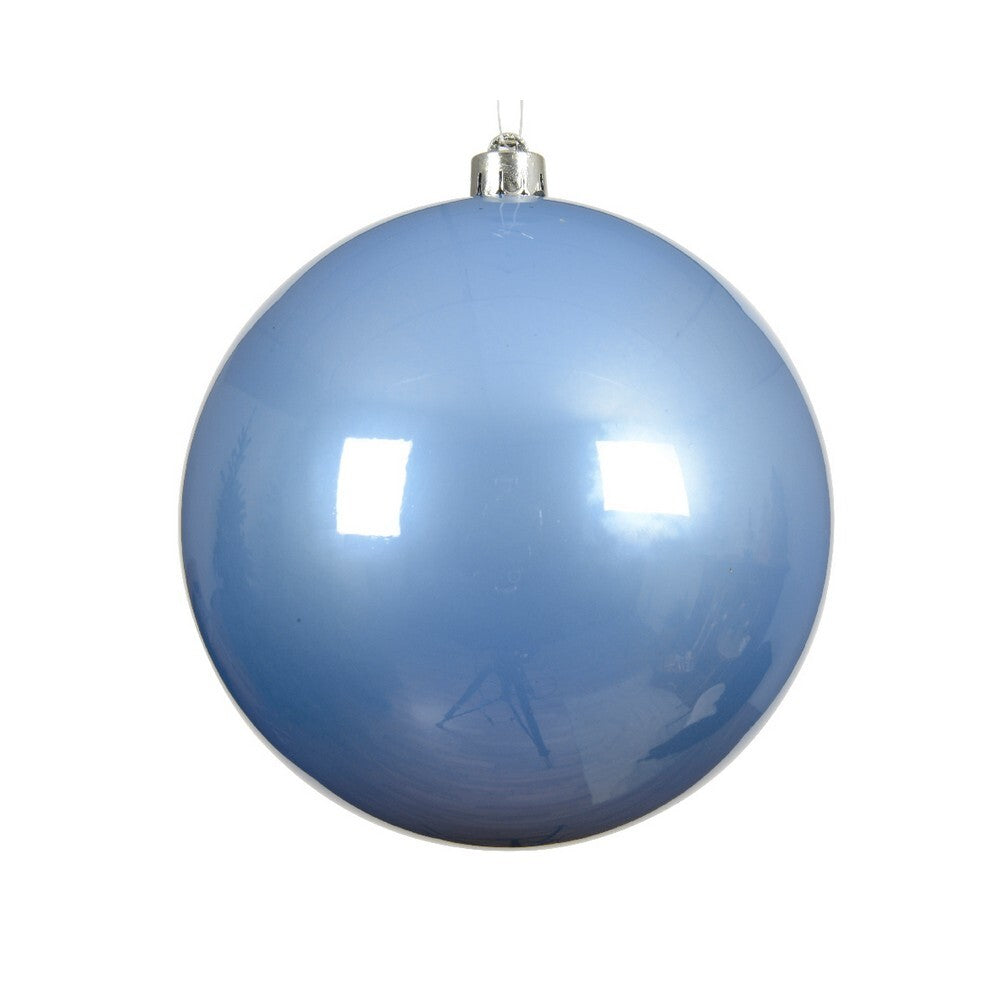 Kaemingk  Shiny Sky Blue Polystyrene Christmas Bauble,  Tree Decoration, Decorative Bauble & Festive Christmas Ornament Balls -14cm