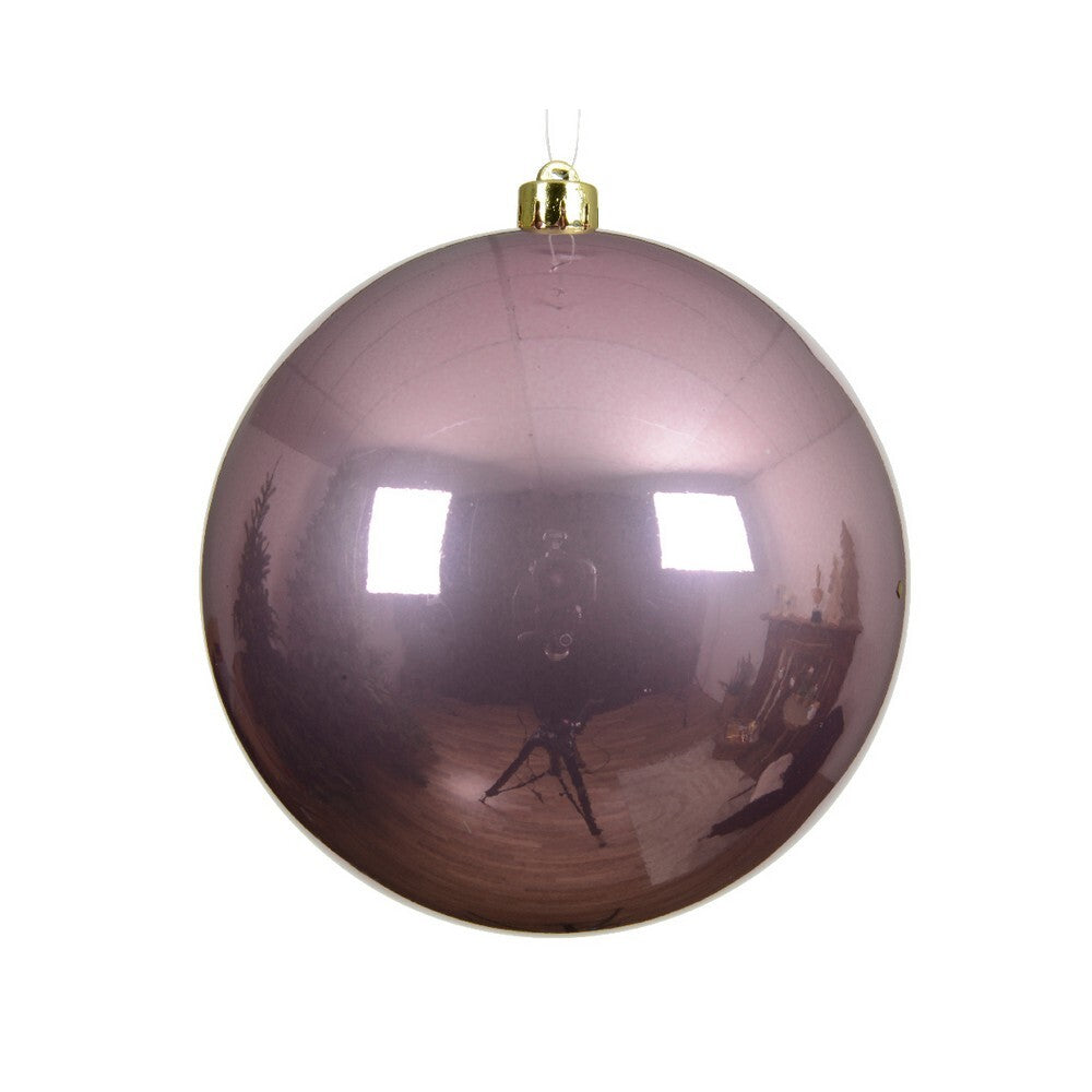 Kaemingk Vintage Pink Christmas Bauble – 20cm Shiny Polystyrene Ornament for Indoor & Outdoor Tree Decoration