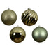 Kaemingk Rosemary Green Christmas Baubles Polystyrene Ornaments Mix of Glossy, Matte & Shiny for Indoor & Outdoor XmasTree Decoration Balls– 4 Pack 14cm