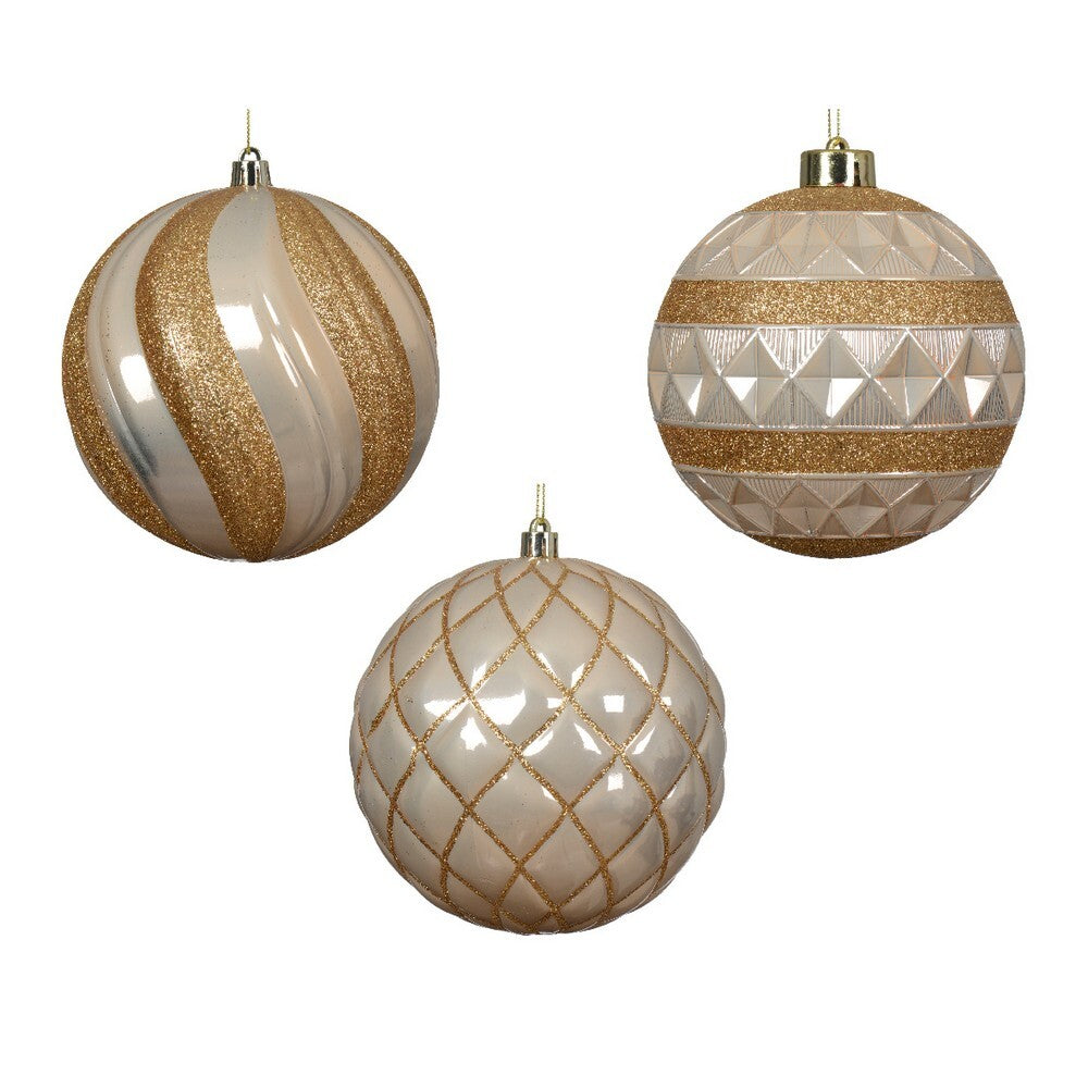Kaemingk Pearl Christmas Bauble Polystyrene Ornament for Indoor & Outdoor Tree Decoration– 12cm 1-Piece Assorted