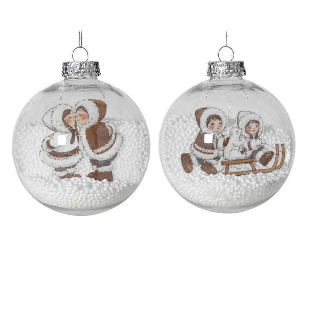 Kaemingk Transparent Christmas Bauble PET Clear Ornament for Indoor & Outdoor Tree Decoration– 10cm 1-Piece Assorted