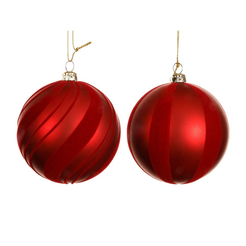 Kaemingk Red Christmas Bauble Polystyrene Matte Ornament for Indoor & Outdoor Tree Decoration– 8cm 1-Piece Assorted